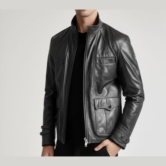 Hugo Boss Leather Jacket Size 46R - Picture 1 of 9